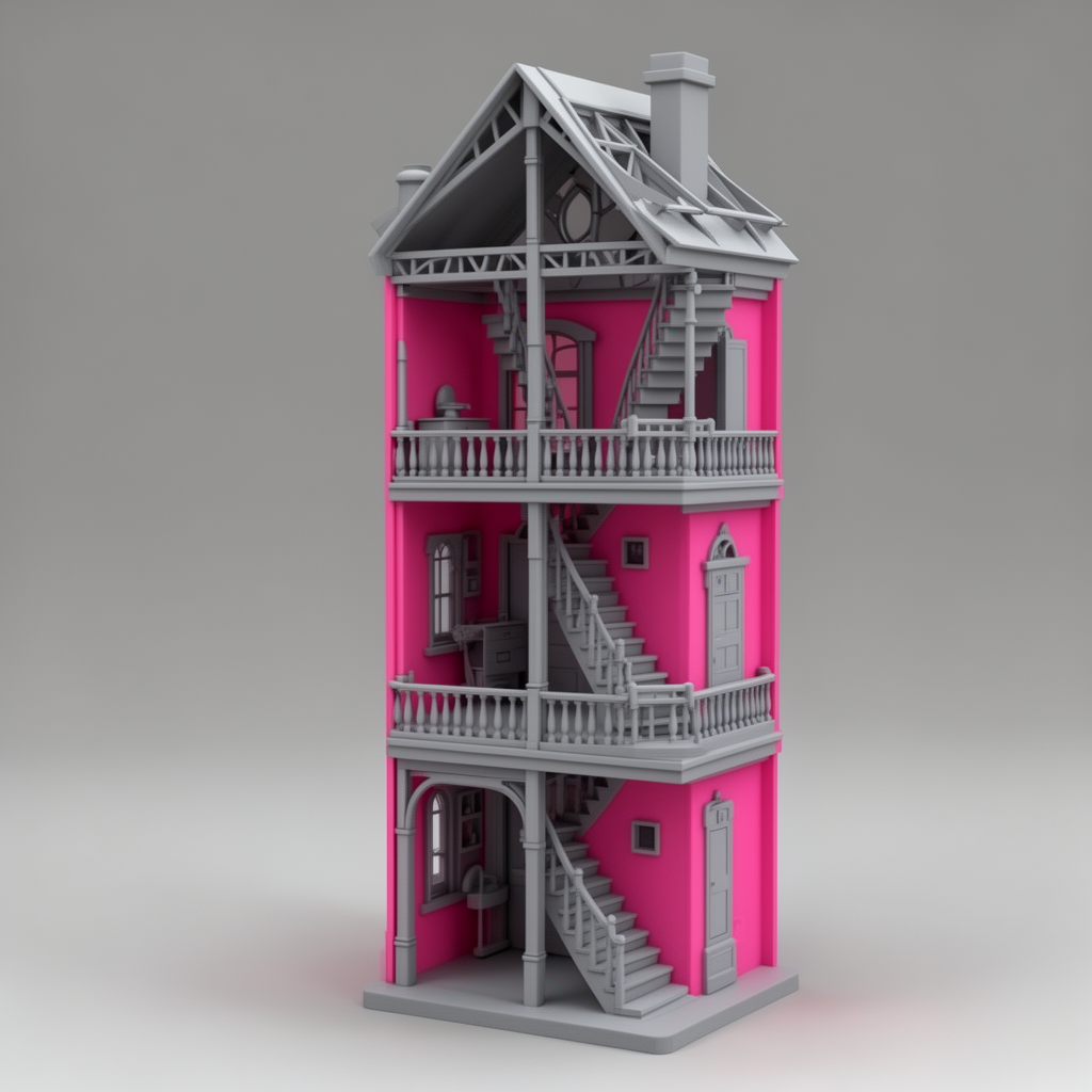 Pink Barbie Dollhouse free 3D printable STL