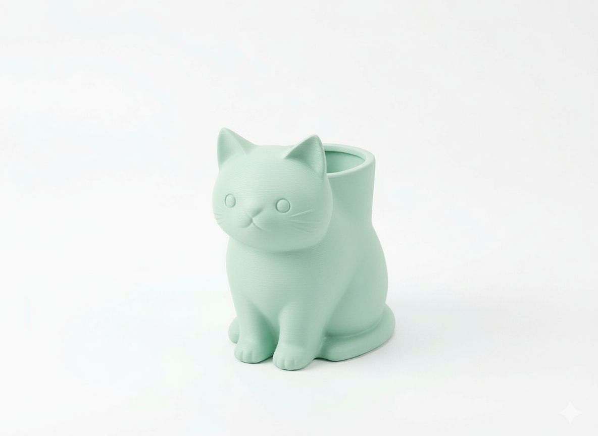 Sitting Cat Planter free 3D printable STL
