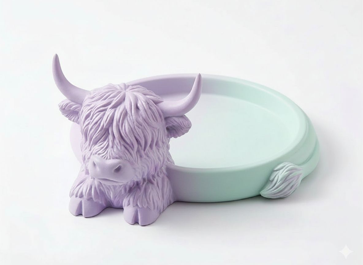 Highland Cow Dish free 3D printable STL