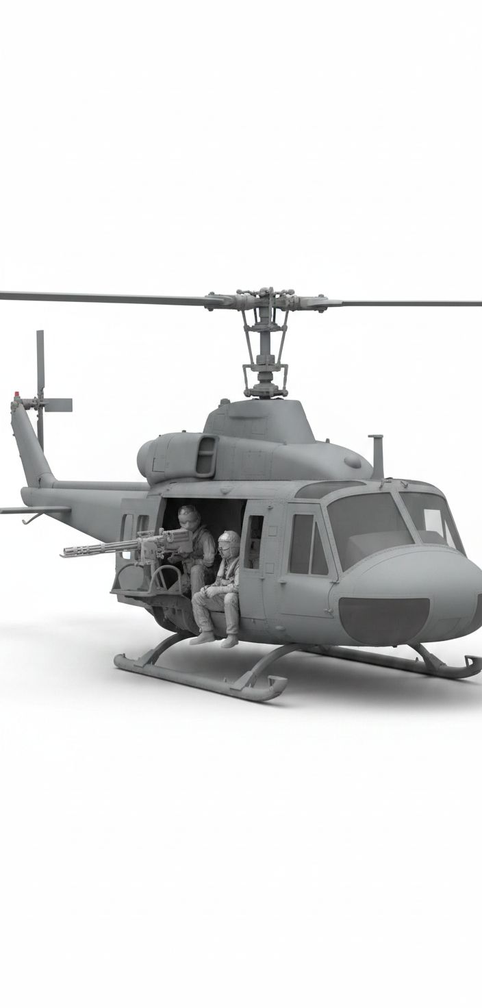 Bell UH-1 Huey Helicopter Model free 3D printable STL