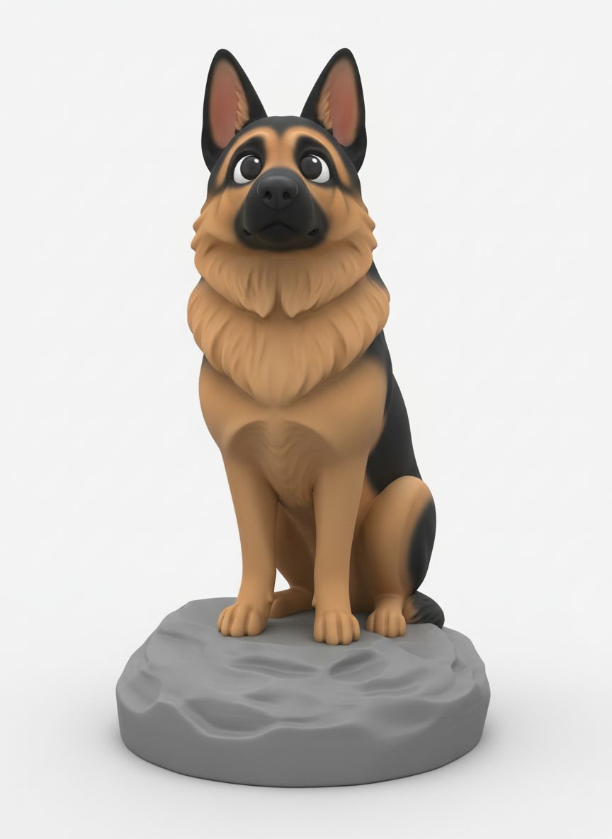 Cute German Shepherd Model free 3D printable STL