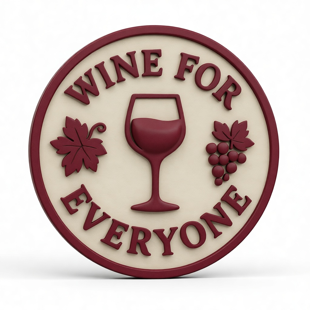 Wine For Everyone Plaque free 3D printable STL