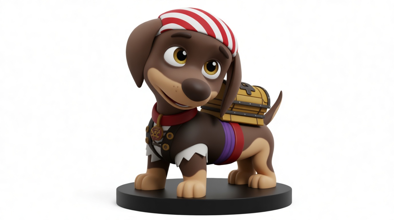 Pirate Dachshund Figurine free 3D printable STL