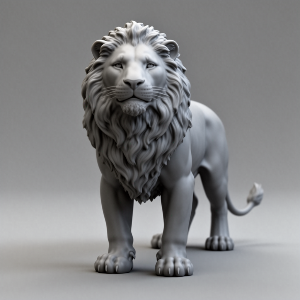 Realistic Lion Figurine free 3D printable STL