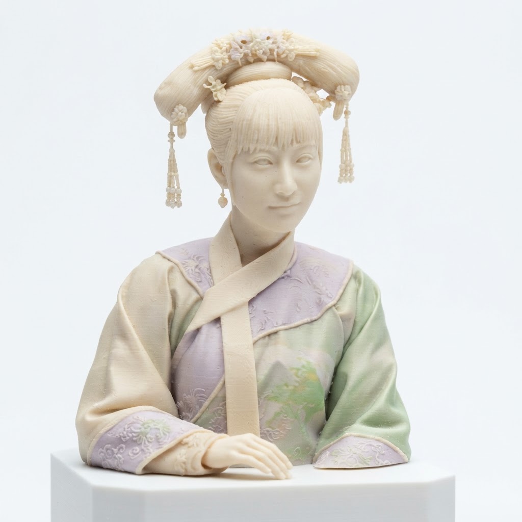 Qing Dynasty Woman Bust free 3D printable STL