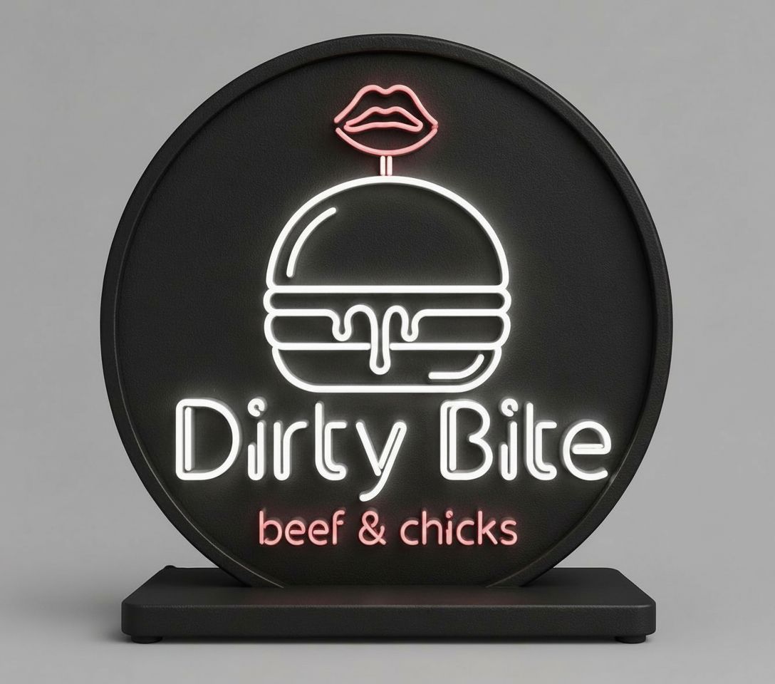 Dirty Bite Neon Sign free 3D printable STL