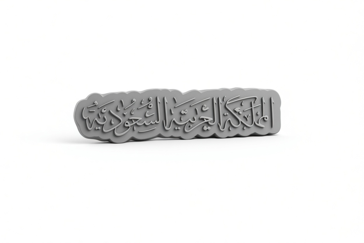 Saudi Arabia Arabic Script Plaque free 3D printable STL