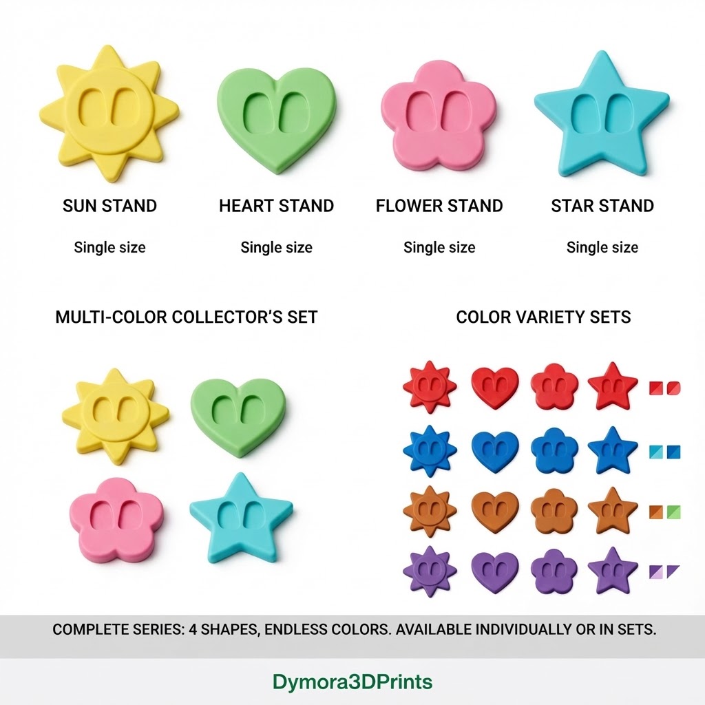 Sun, Heart, Flower, Star Stands free 3D printable STL