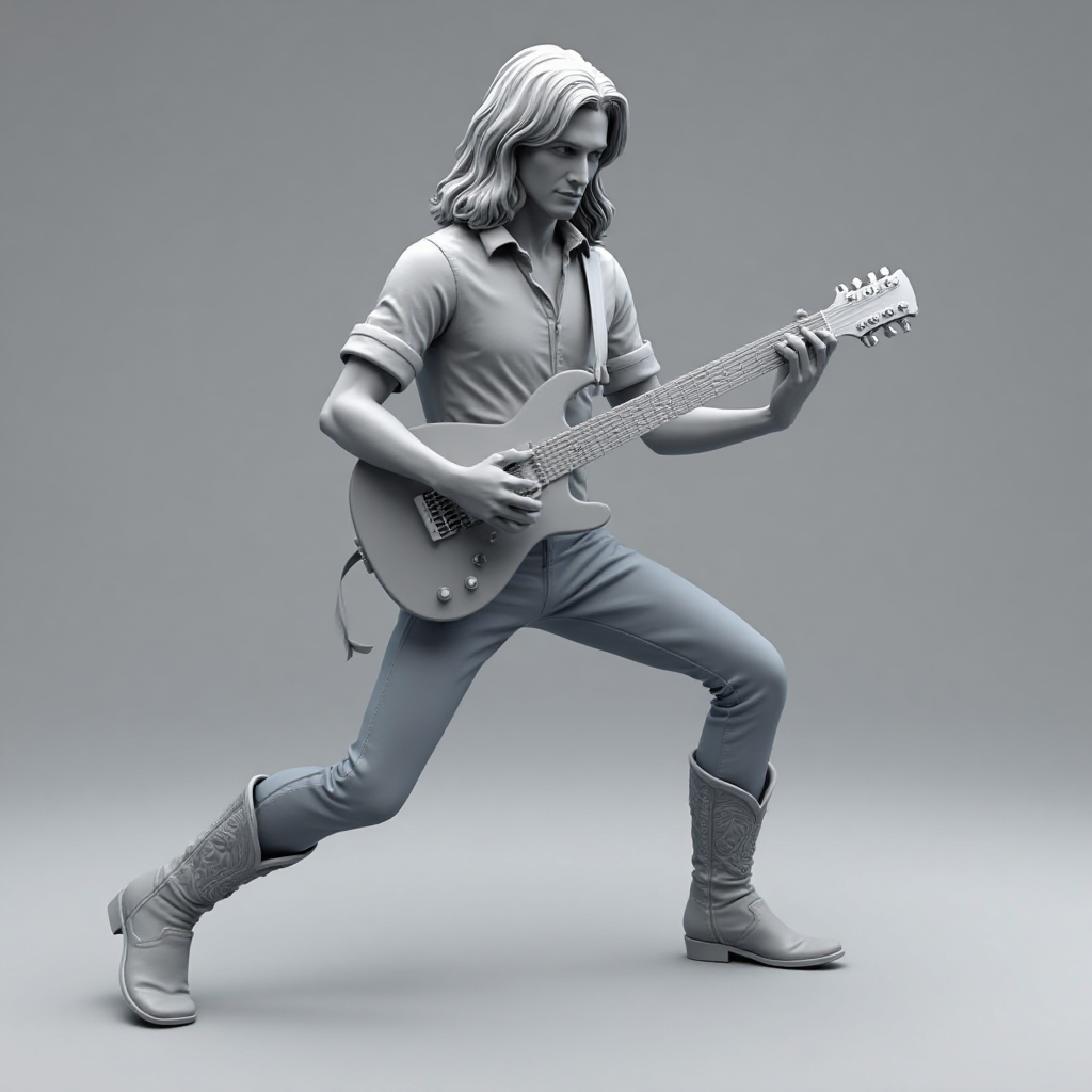 Male Rock Guitarist Figurine free 3D printable STL