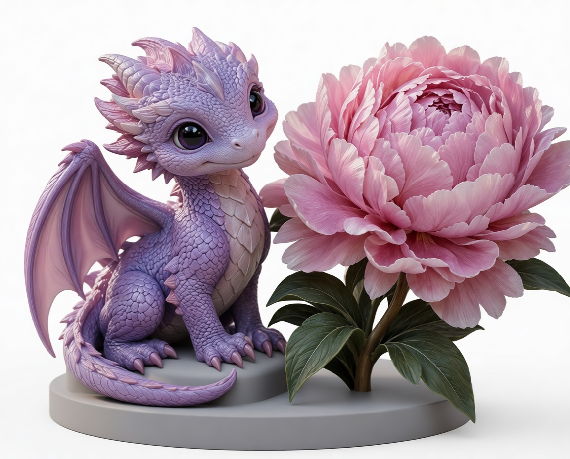 Purple Baby Dragon Figurine free 3D printable STL