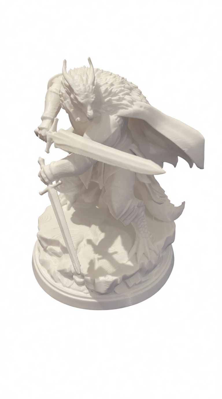 Dragonborn Warrior Figurine free 3D printable STL