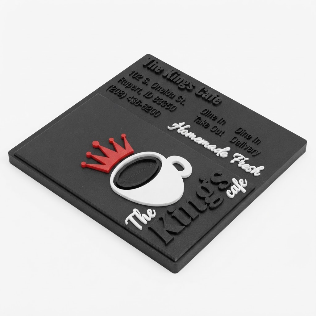 Kings Cafe Sign free 3D printable STL