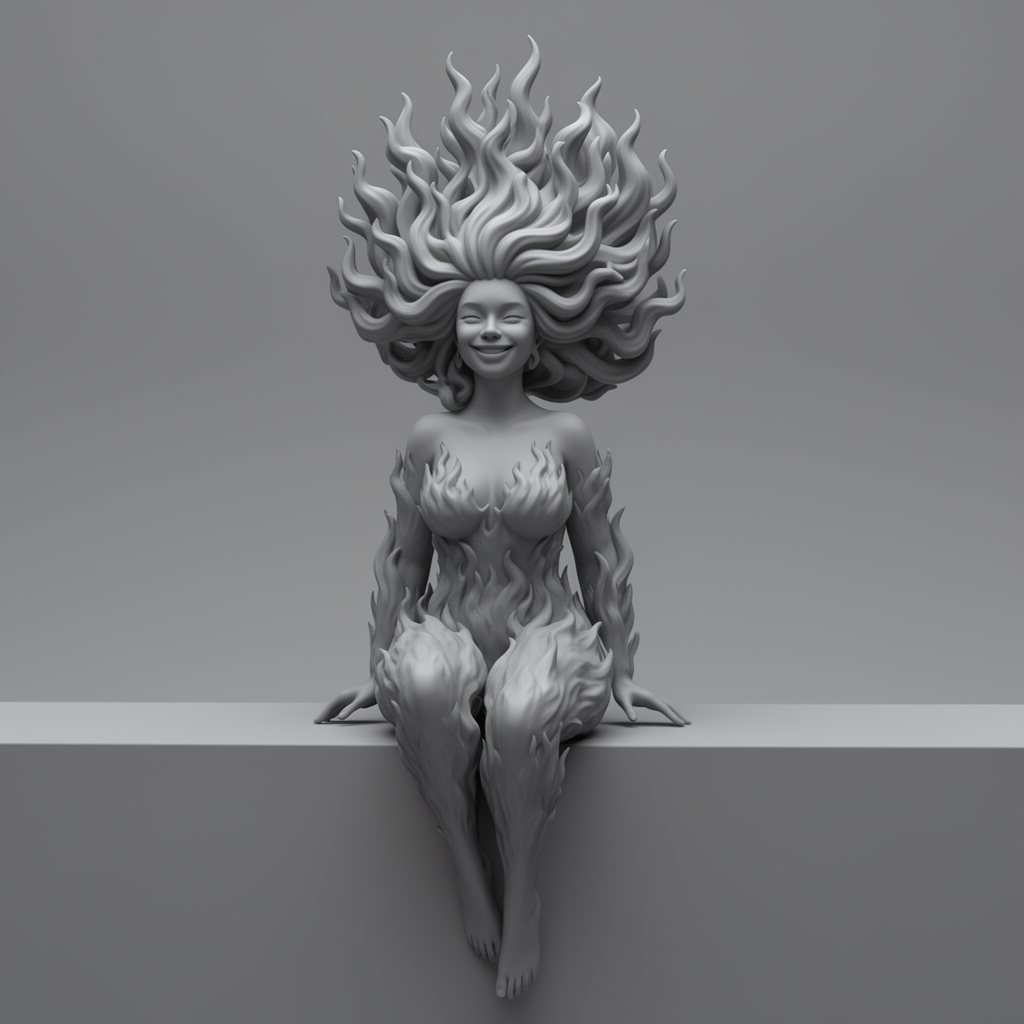 Fire Sprite Figurine free 3D printable STL