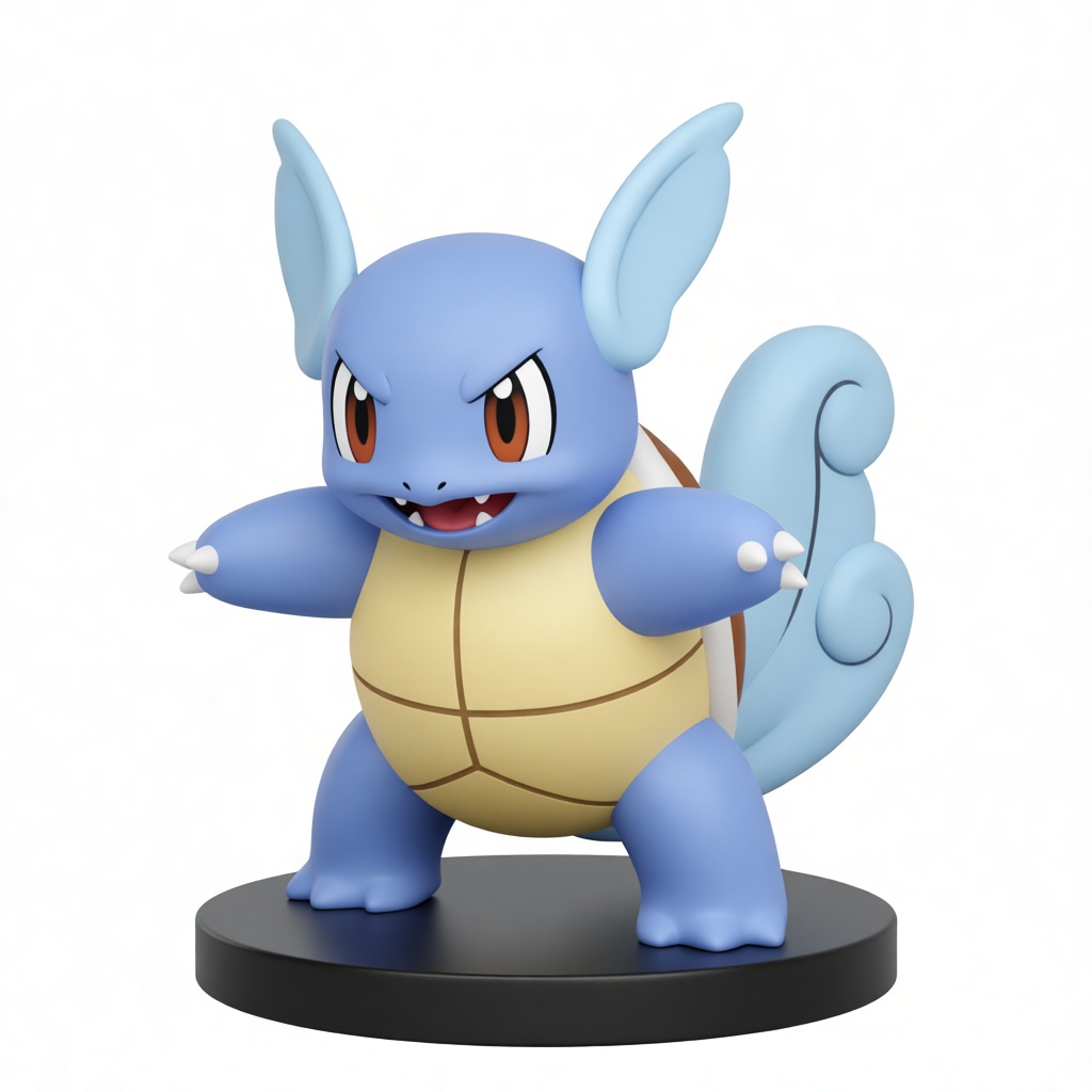 Wartortle Figurine free 3D printable STL