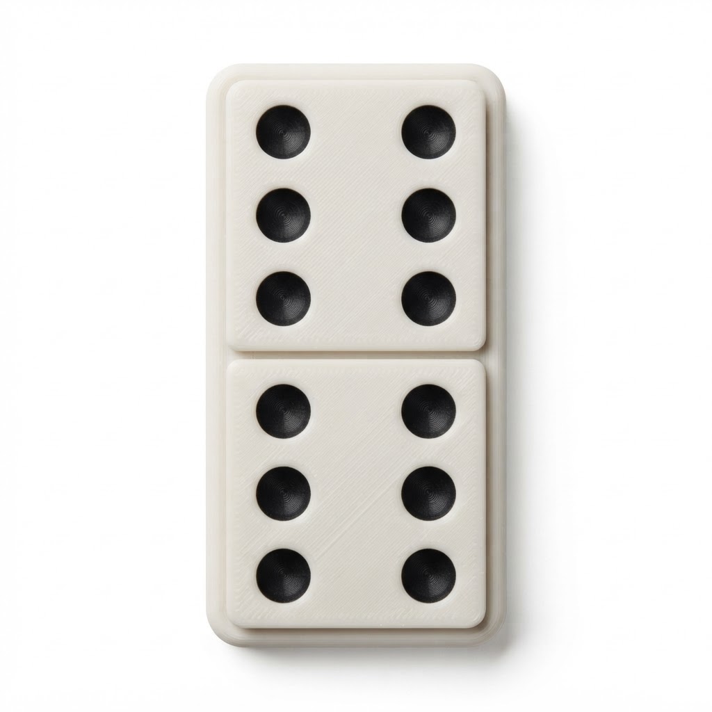 Double Six Domino Piece free 3D printable STL