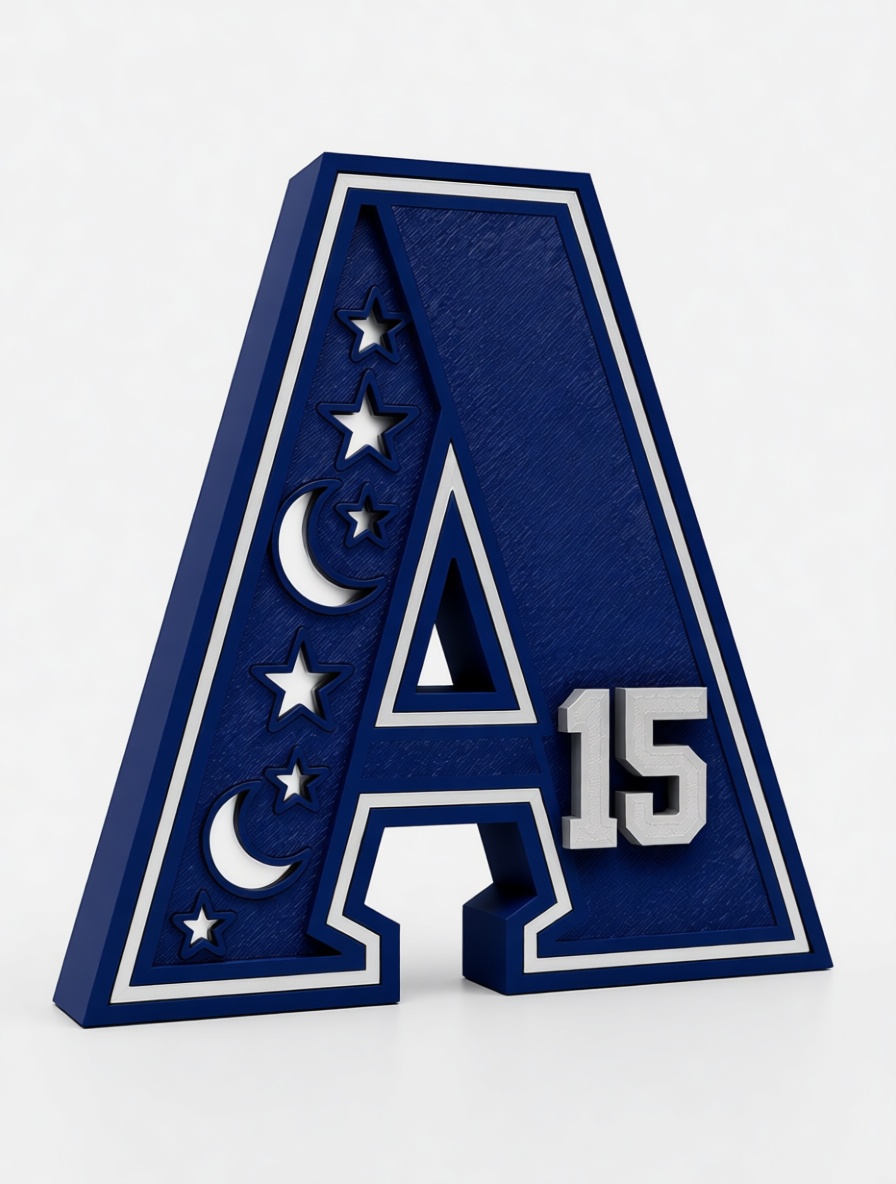 Blue Letter A Figurine free 3D printable STL