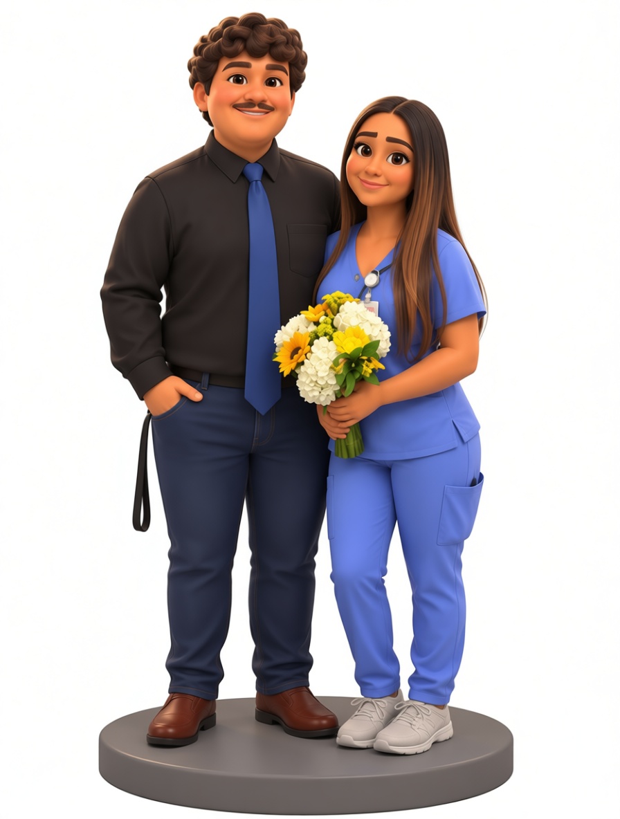 Couple Figurine with Bouquet - Free 3D Printable STL File
