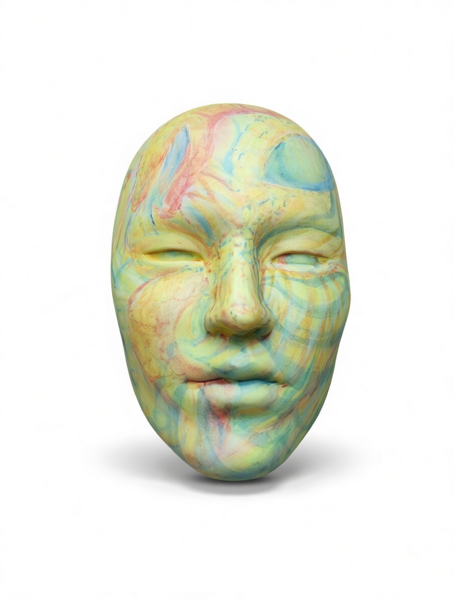 Abstract Patterned Human Face Sculpture free 3D printable STL