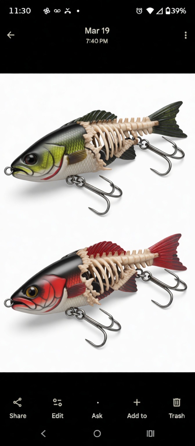 Fish Skeleton Lure Model free 3D printable STL