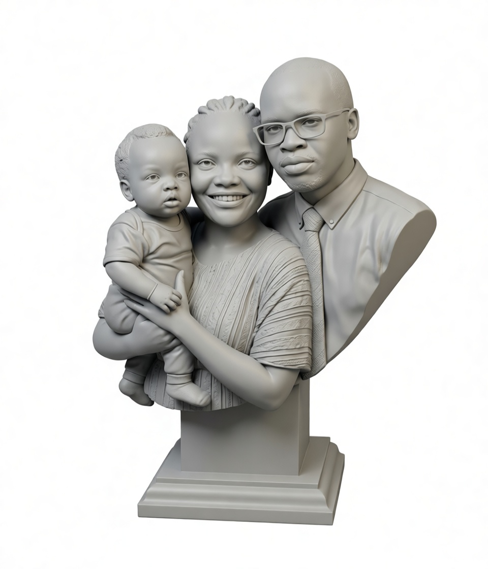 Family Trio Bust free 3D printable STL