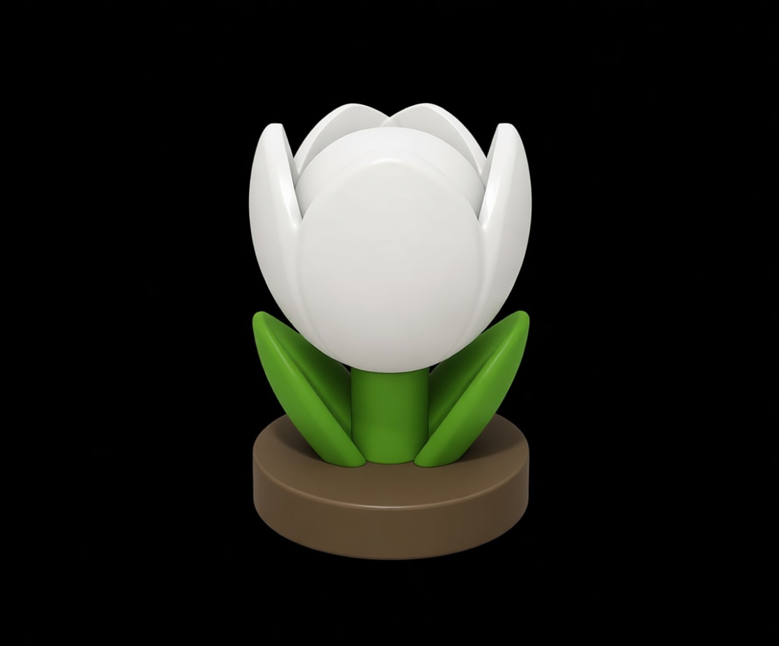 White Fire Flower Figurine free 3D printable STL