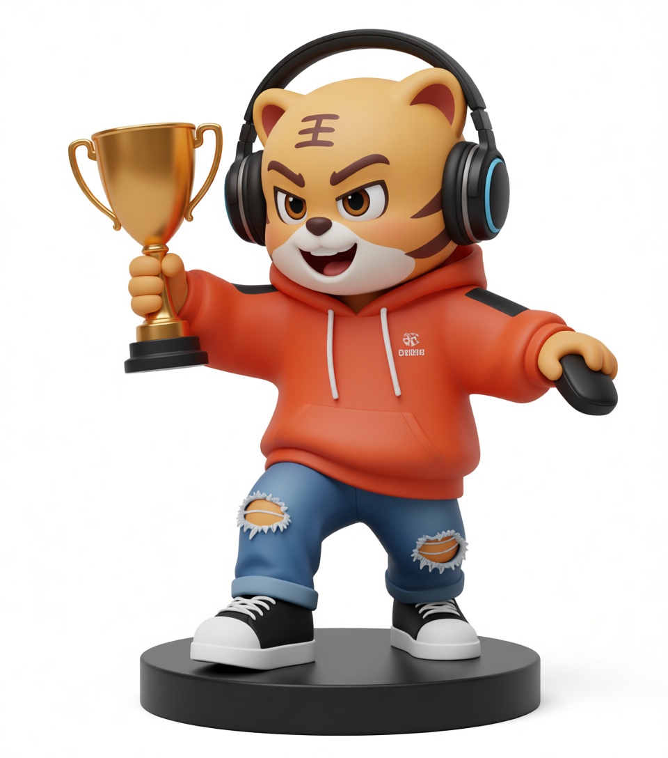 Tiger Gamer Figurine free 3D printable STL