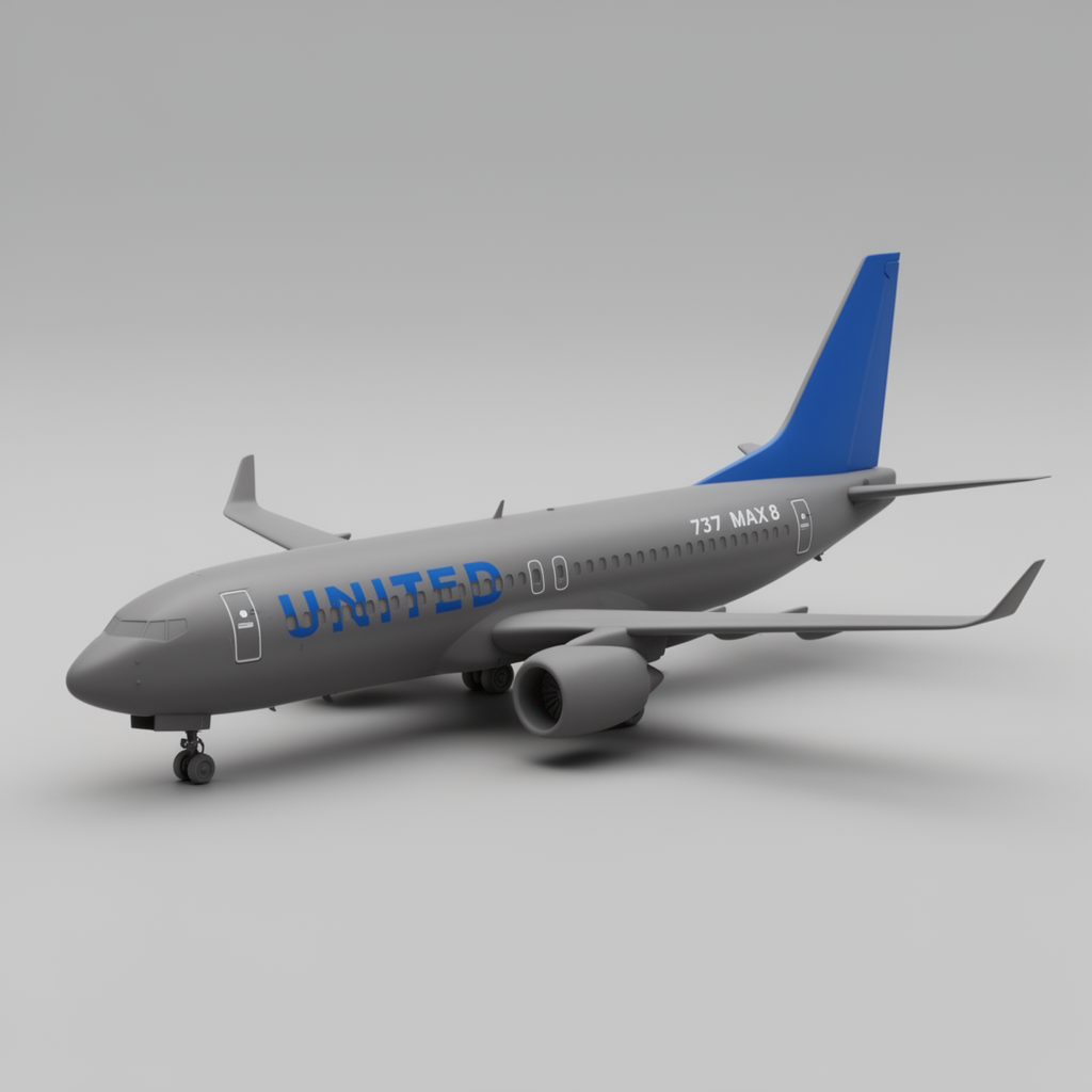 United Airlines 737 Max 8 Model free 3D printable STL