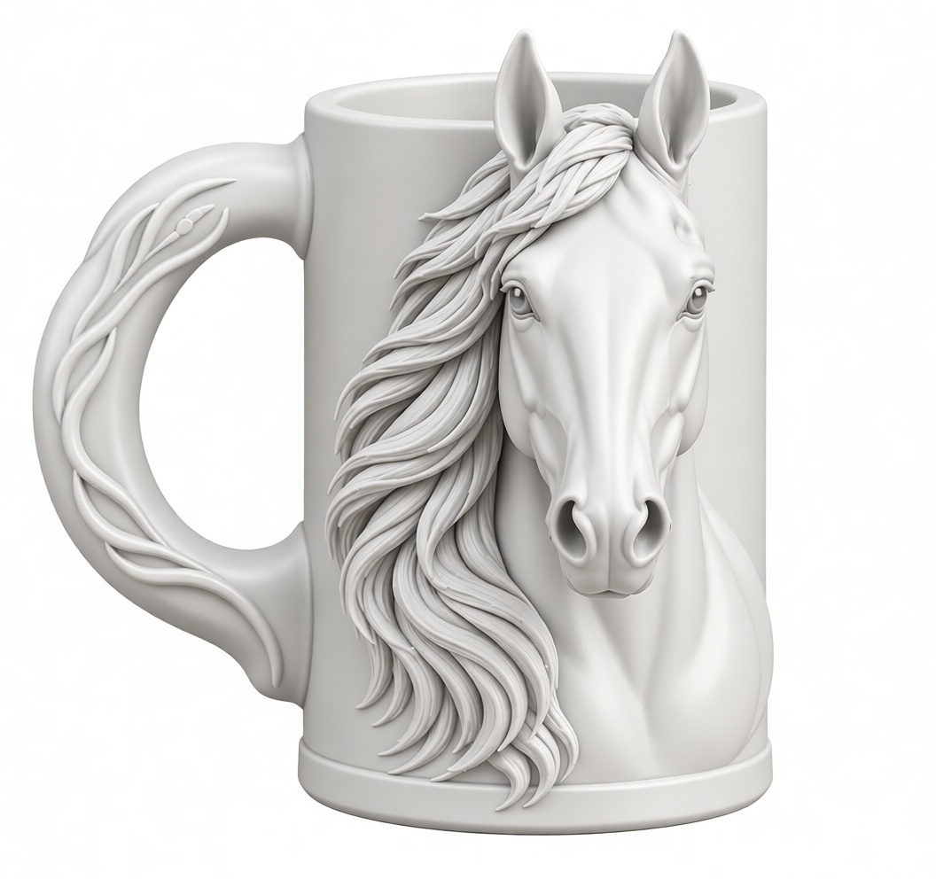 Horse Head Mug free 3D printable STL