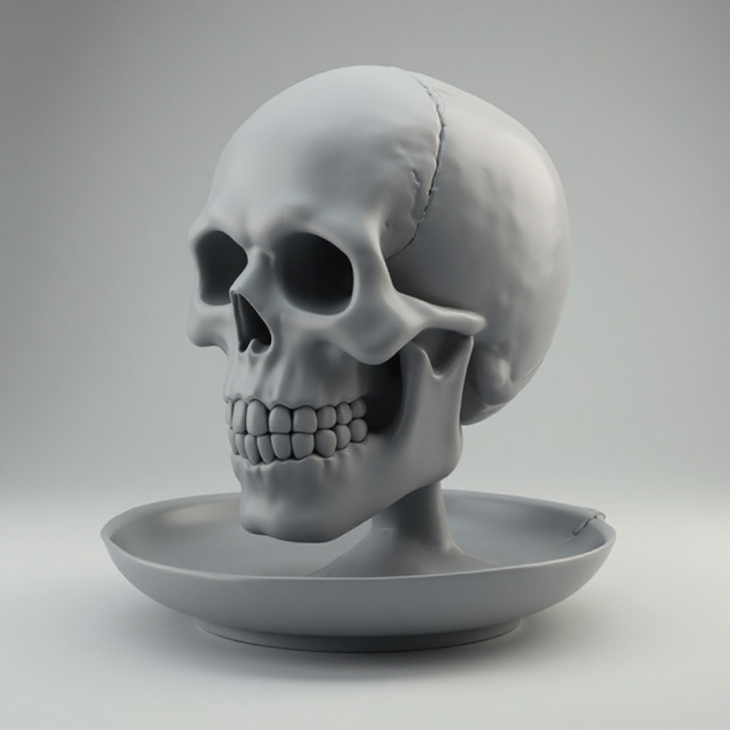 Skull Snack Bowl and Plate free 3D printable STL