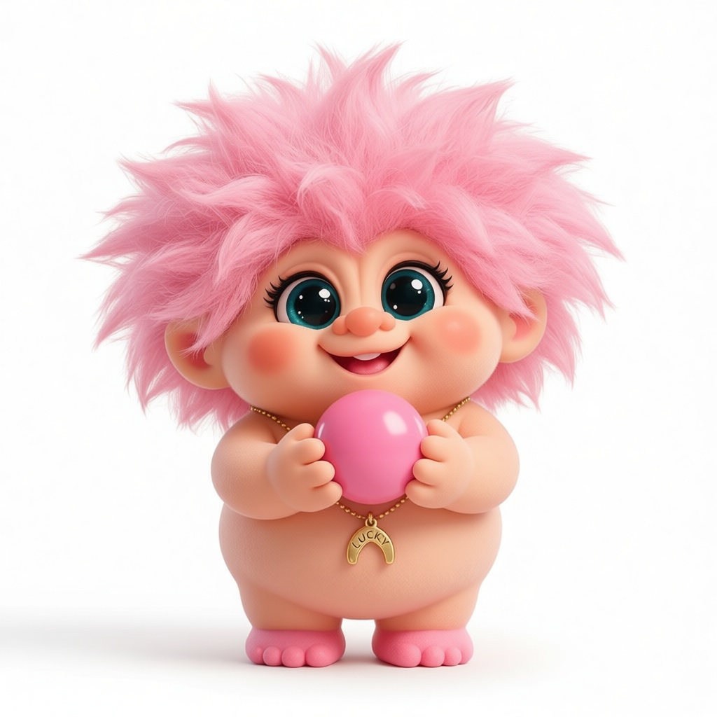 Pink Hair Troll Figurine free 3D printable STL