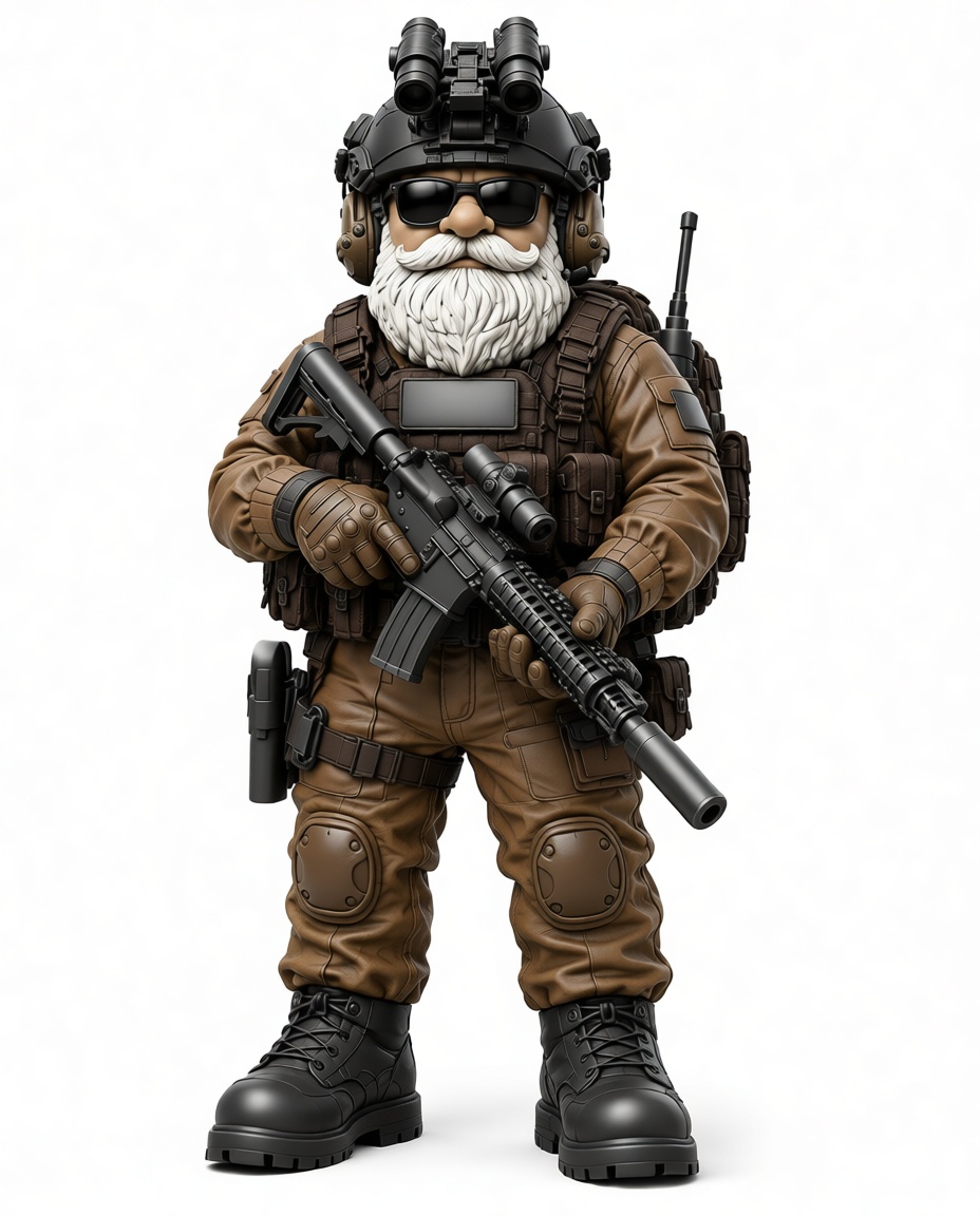 Tactical Soldier Santa Figurine free 3D printable STL