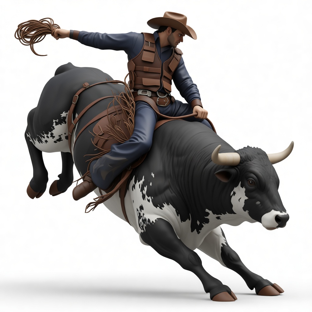 Bull Rider Figurine free 3D printable STL