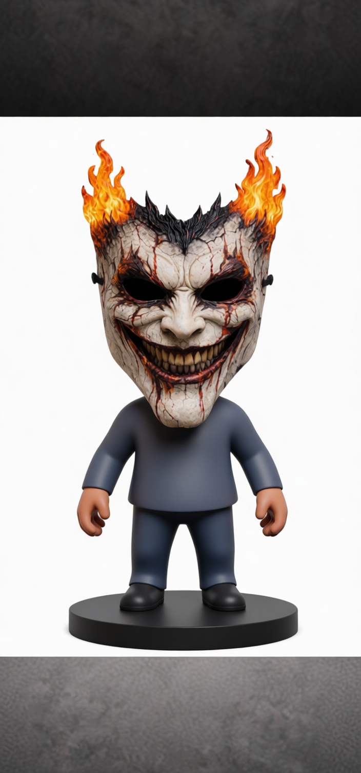 Flaming Joker Mask Figurine free 3D printable STL