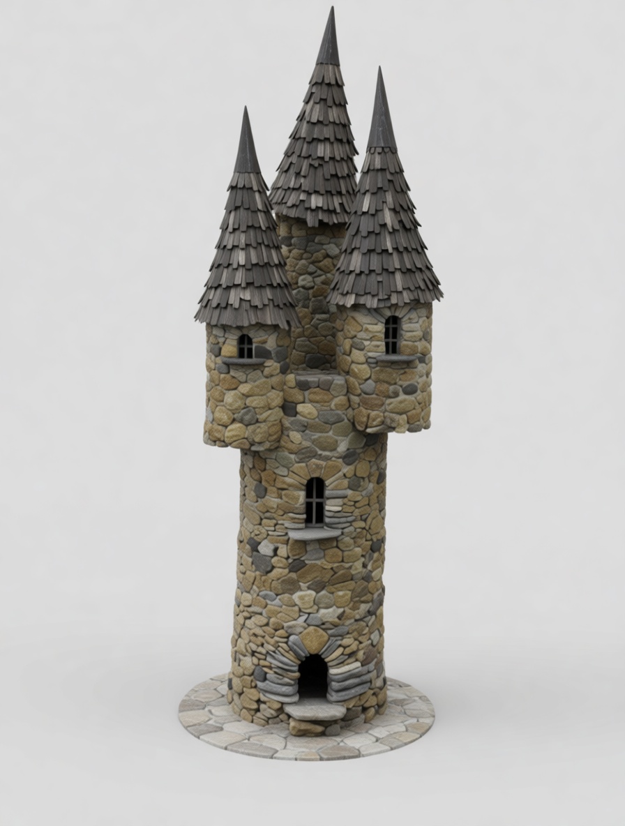 Stone Fairy Tale Tower free 3D printable STL