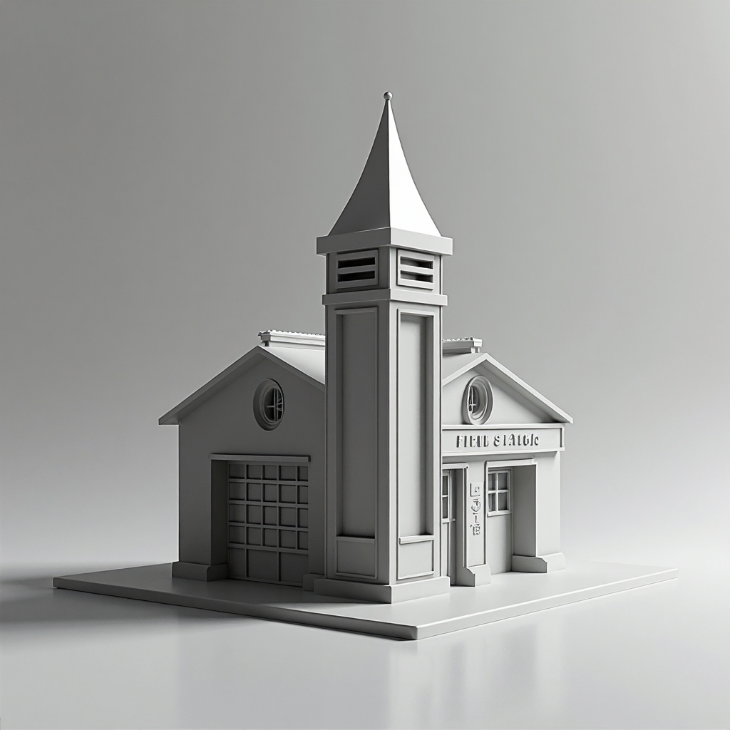 Fire Station Model free 3D printable STL