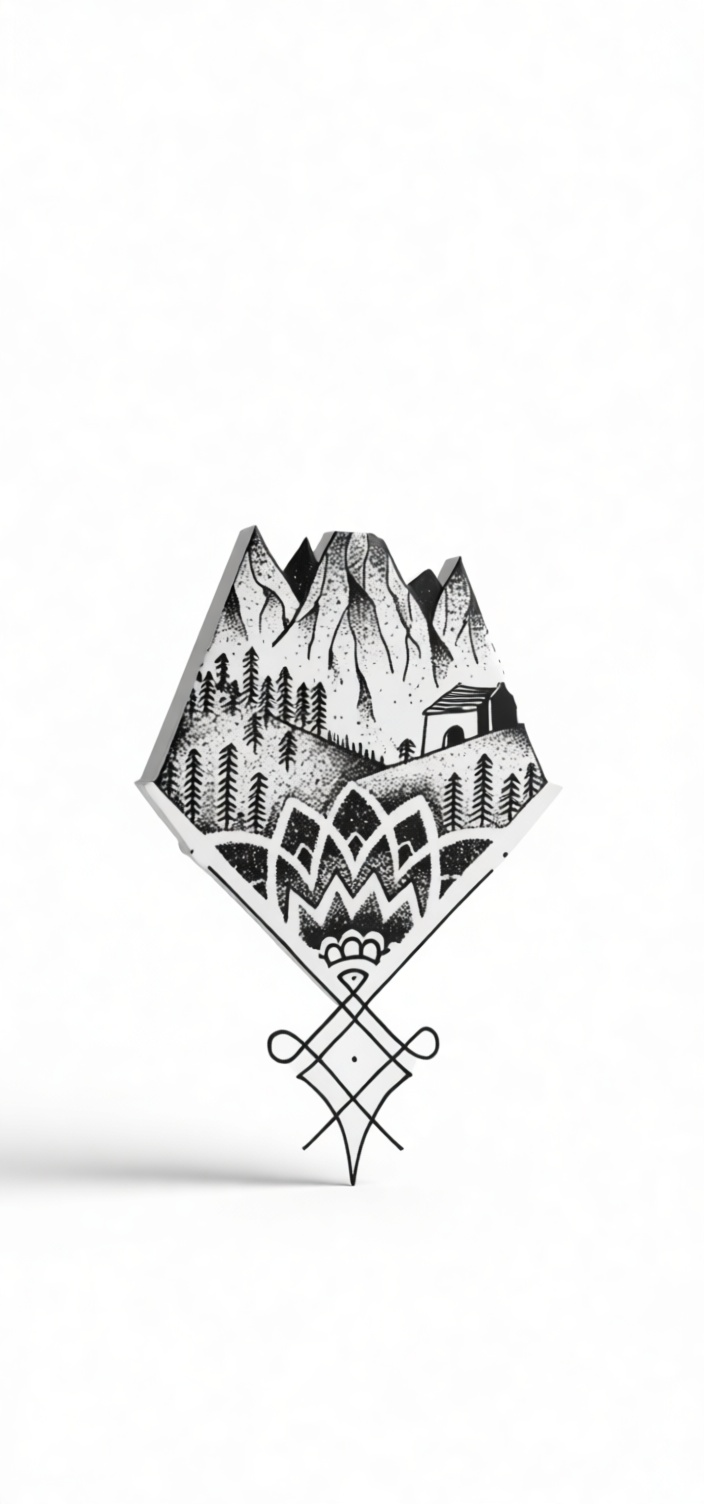Mountain Landscape Ornament free 3D printable STL