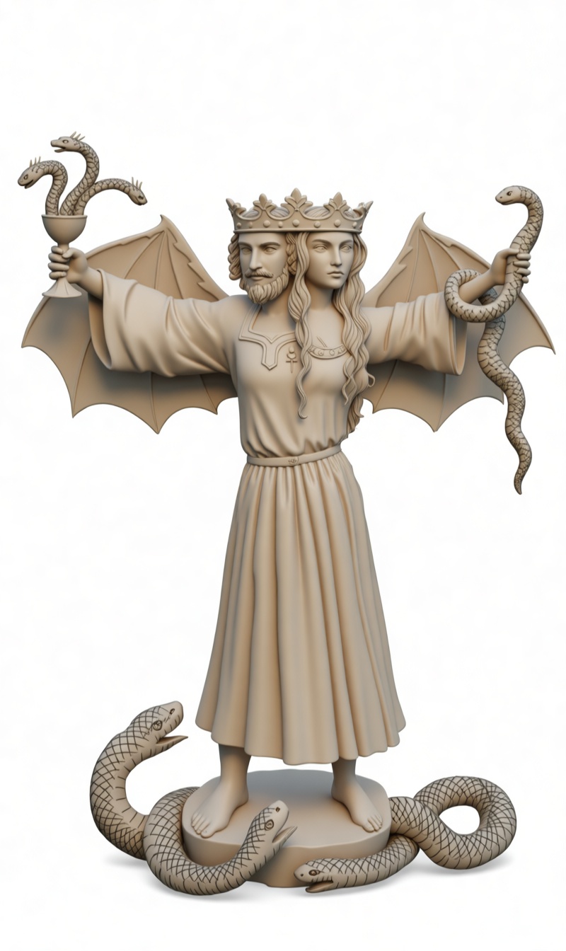 Janus Dual-Faced Figurine free 3D printable STL