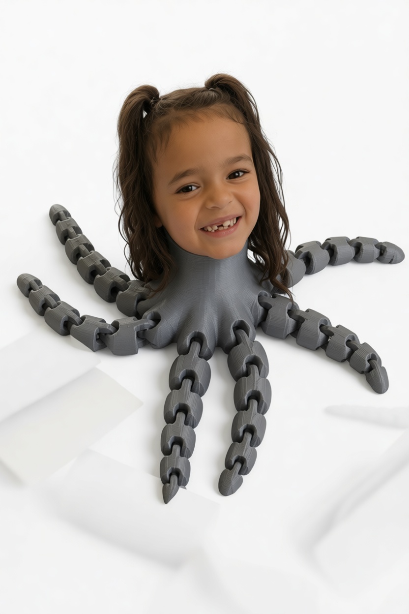 Child Octopus Figurine free 3D printable STL