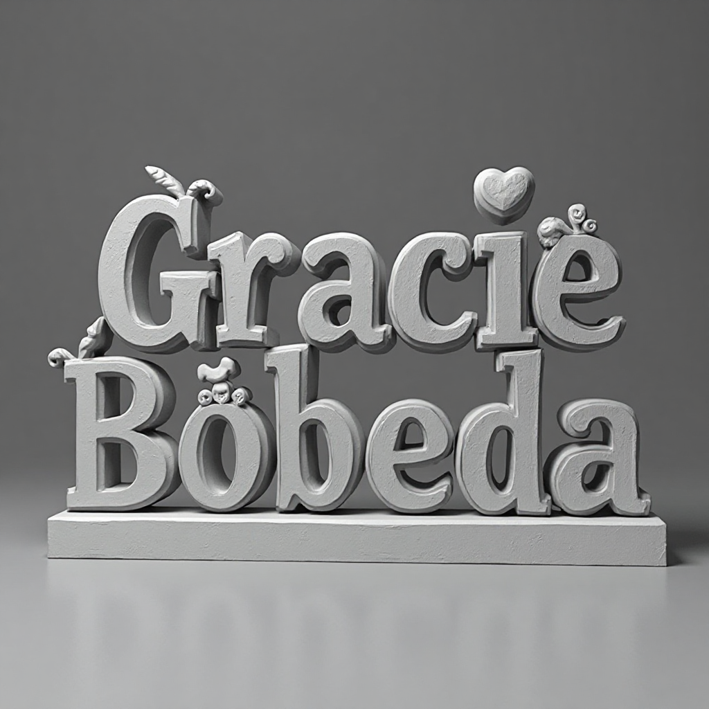 Gracie Bobeda Nameplate Figurine free 3D printable STL
