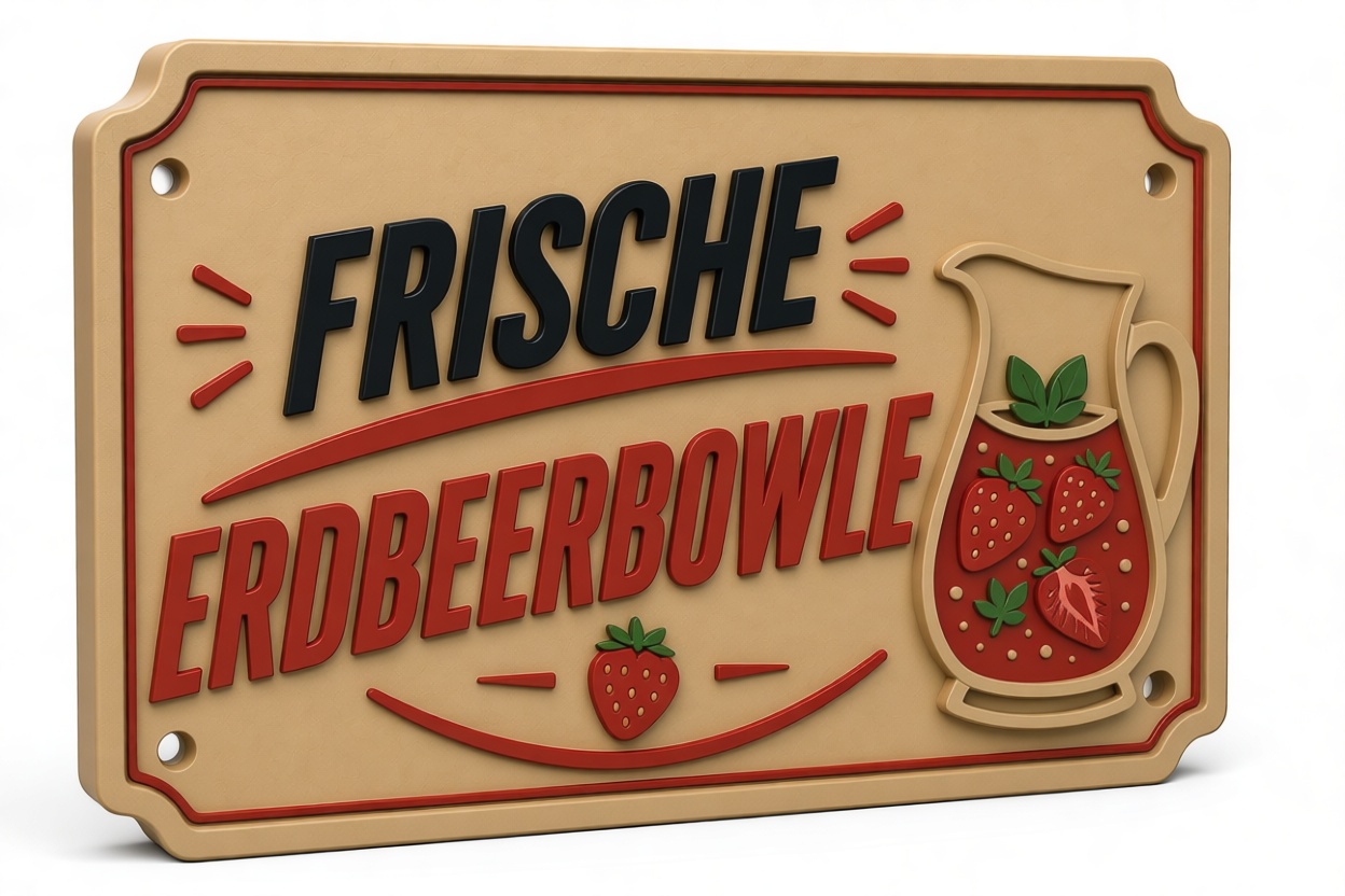 Frische Erdbeerbowle Sign free 3D printable STL