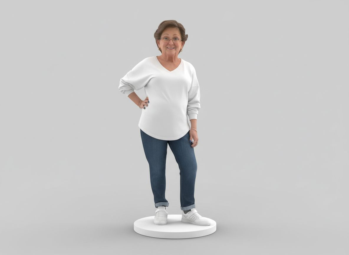 Standing Elderly Woman free 3D printable STL