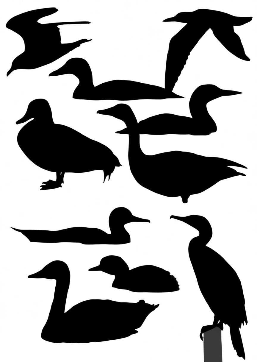 Duck Silhouette Set free 3D printable STL