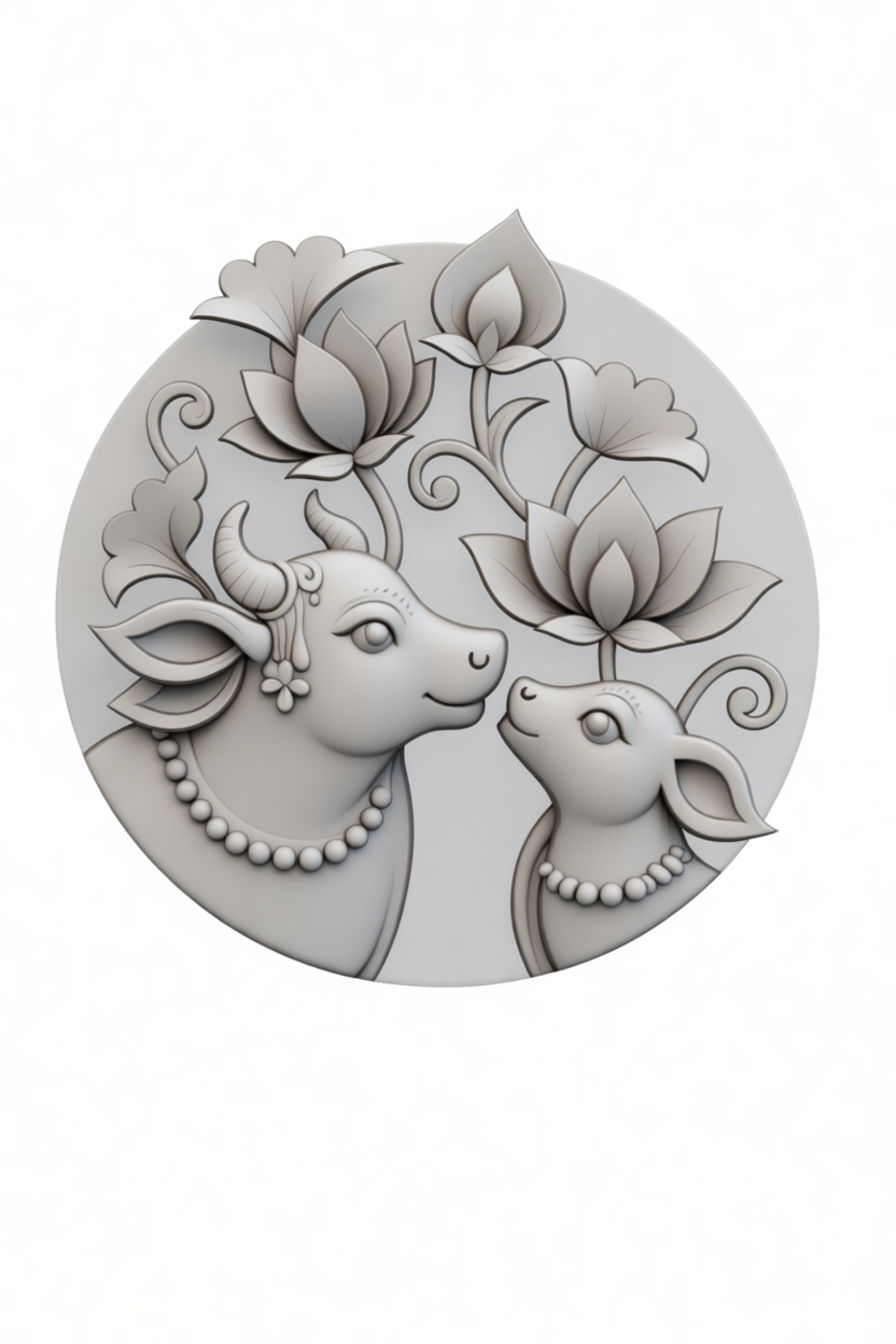 Cow and Calf Relief free 3D printable STL