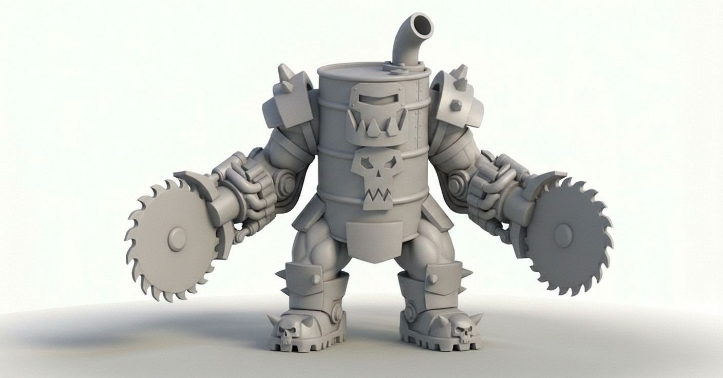 Ork Warboss Model free 3D printable STL
