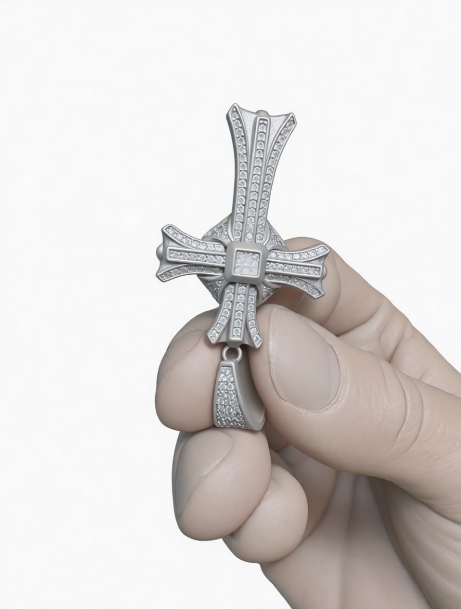 Jeweled Cross Pendant free 3D printable STL