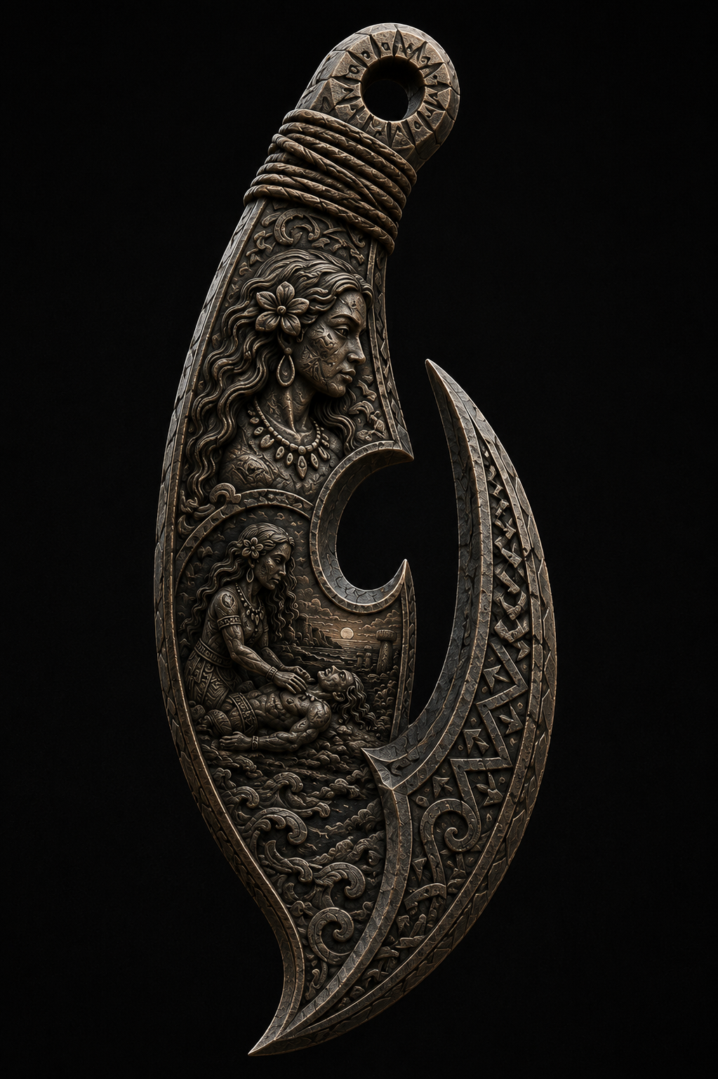 Maori Hei Matau Pendant free 3D printable STL