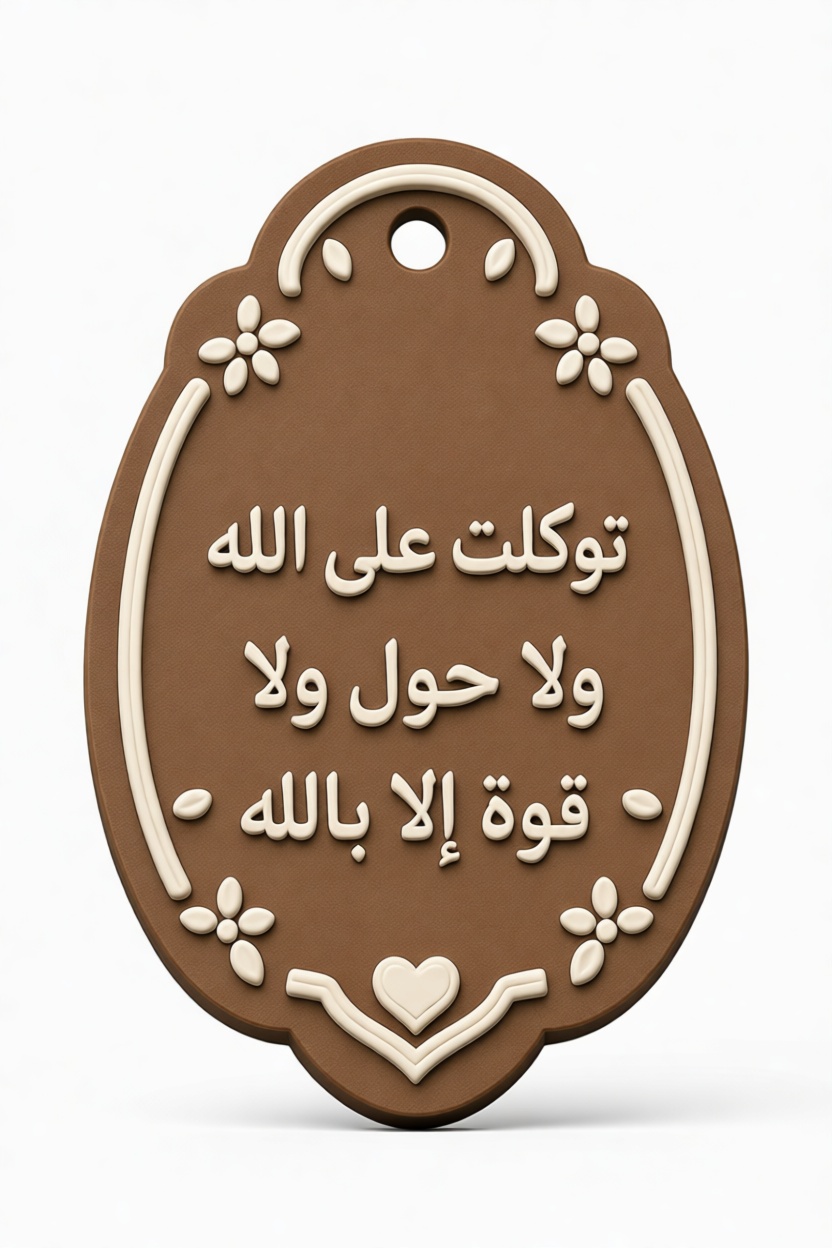 Arabic Tawakalt Ala Allah Plaque free 3D printable STL