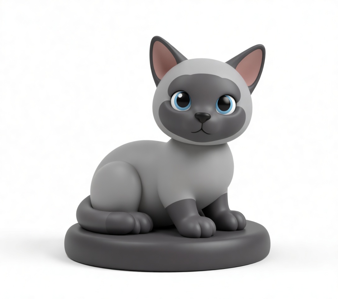 Siamese Cat Figurine free 3D printable STL
