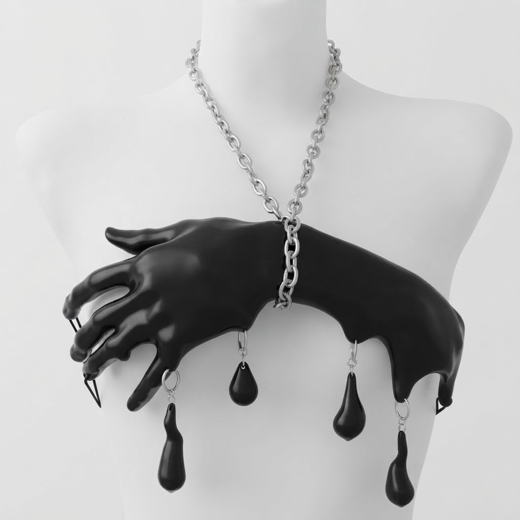 Melting Hand Necklace free 3D printable STL