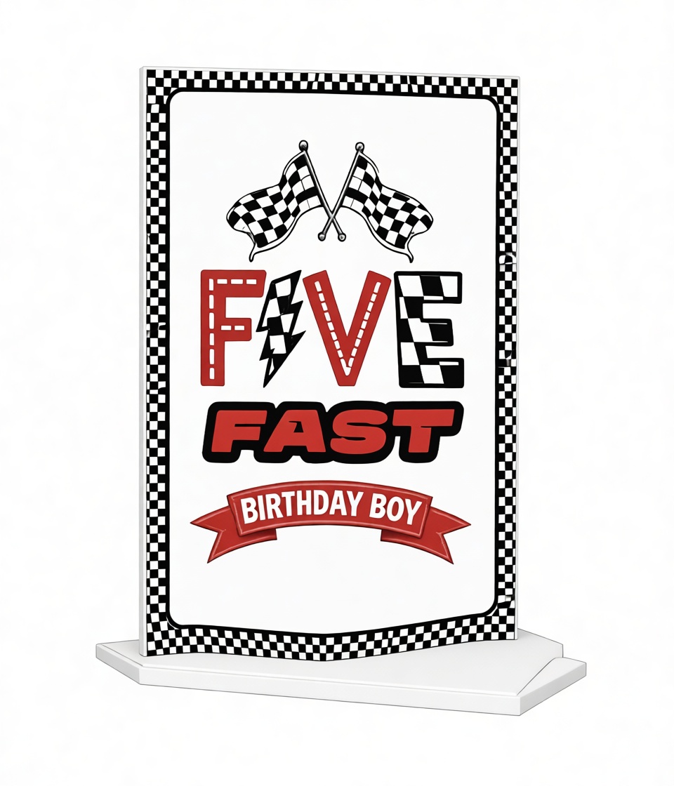 Five Fast Birthday Sign free 3D printable STL